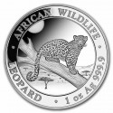 @1 ONZA 2021@ SOMALIA 100 SHILLINGS 2021 LEOPARDO EN RAMA African Wildlife MONEDA DE PLATA PROOFLIKE Oz Cápsula