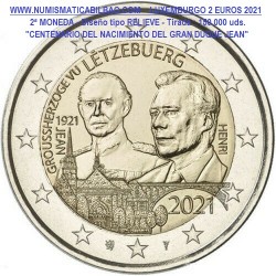 . 2 EUROS 2015 LUXEMBURGO ASCENSION AL TRONO SC MONEDA COIN