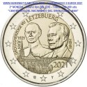 .@ENVIO INMEDIATO@ LUXEMBURGO 2 EUROS 2021 Tipo RELIEVE CENTENARIO DEL NACIMIENTO GRAN DUQUE JEAN SC 2ª MONEDA CONMEMORATIVA