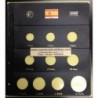 PARDO HOJA PARA ESPAÑA MONEDAS EURO 2009 + 2 EUROS 2009 EMU + 12 EUROS PLATA