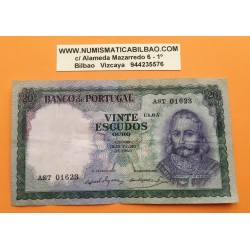 @PVP NUEVO 110€@ PORTUGAL 20 ESCUDOS 1960 LUIZ DE MENEZES Serie AST 01623 Pick 163A BILLETE CIRCULADO - RARO