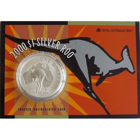 AUSTRALIA 1 DOLAR 2000 CANGURO PLATA Silver Kangaroo Känguru $1