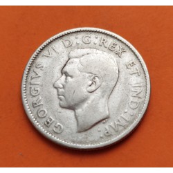 CANADA 25 CENTAVOS 1947 CARIBU y REY JORGE VI KM.35 MONEDA DE PLATA MBC- silver Quarter coin POST WWII