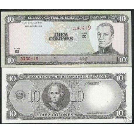 @RARO@ EL SALVADOR 10 COLONES 1995 RETRATO DE CRISTOBAL COLON Pick 141 BILLETE SC UNC BANKNOTE