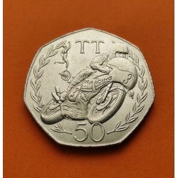 GIBRALTAR 50 PENIQUES 1989 CHRISTMAS KM*31 NICKEL PROOF 50 Pence