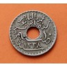TUNEZ 10 CENTIMOS 1920 VALOR REY MUHAMMAD V KM.243 MONEDA DE NICKEL MBC Tunisia 10 Centimes