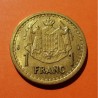 MONACO 1 FRANCO 1945 PRINCIPE LUIS II KM.120A MONEDA DE LATON EBC- POST Epoca NAZI III REICH WWII