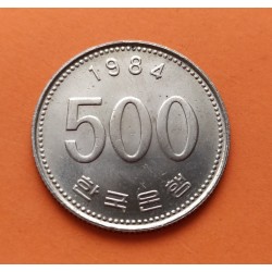 KOREA 500 WON 1984 GRULLA EN VUELO y VALOR KM.27 MONEDA DE NICKEL EBC 500 Won South Korea del Sur