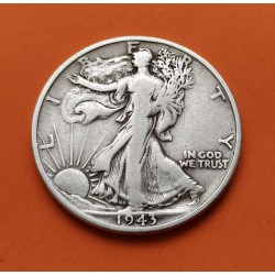 ESTADOS UNIDOS 1/2 DOLAR 1943 WALKING LIBERTY PLATA HALF DOLLAR