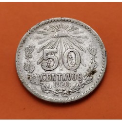 MEXICO 50 CENTAVOS 1906 KM*445 PLATA 9 CERRADO SILVER MEJICO