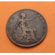 INGLATERRA 1 PENIQUE 1910 BRITANNIA EDUARDO VII KM.794.2 MONEDA DE BRONCE MBC UK 1 penny coin