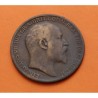 INGLATERRA 1 PENIQUE 1910 BRITANNIA EDUARDO VII KM.794.2 MONEDA DE BRONCE MBC UK 1 penny coin