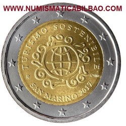 SAN MARINO 2 EUROS 2017 AÑO INTERNACIONAL DEL TURISMO SOSTENIBLE SC MONEDA EN ESTUCHE/BLISTER
