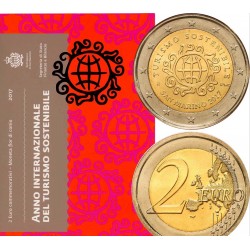 SAN MARINO 2 EUROS 2017 AÑO INTERNACIONAL DEL TURISMO SOSTENIBLE SC MONEDA EN ESTUCHE/BLISTER