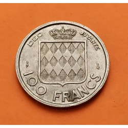 MONACO 100 FRANCOS 1956 PRINCIPE RAINIERO III KM.134 MONEDA DE NICKEL MBC++ Principado de 100 Francs