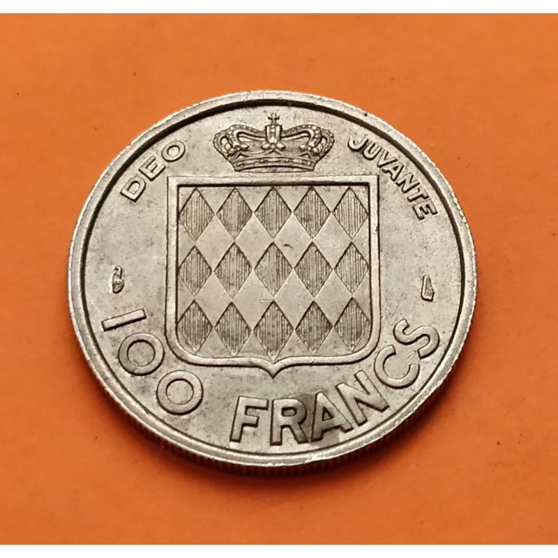 MONACO 100 FRANCOS 1956 PRINCIPE RAINIERO III KM.134 MONEDA DE NICKEL MBC++ Principado de 100 Francs