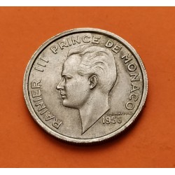 MONACO 100 FRANCOS 1956 RAINIERO III NICKEL KM*134 SC- Francs