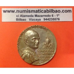 @OFERTA@ ESPAÑA MEDALLA CONMEMORATIVA PAPA PABLO VI CONCILIO 1964 BARCELONA CALICO BRONCE DORADO