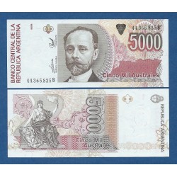ARGENTINA 5000 AUSTRALES 1989 MIGUEL JUAREZ Pick 330D BILLETE SC UNC BANKNOTE