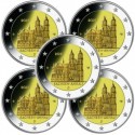 ALEMANIA 2 EUROS 2021 A+D+F+G+J SAJONIA Catedral de MAGDEBURGO 1ª MONEDA CONMEMORATIVA SC Germany BRD