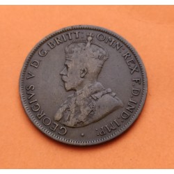 AUSTRALIA 1/2 PENIQUE 1919 REY JORGE V y VALOR KM.23 MONEDA DE BRONCE MBC 1 Penny GEORGIUS V