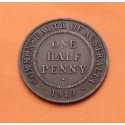 AUSTRALIA 1/2 PENIQUE 1919 REY JORGE V y VALOR KM.23 MONEDA DE BRONCE MBC 1 Penny GEORGIUS V