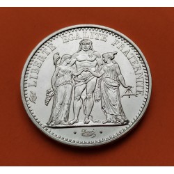 0,72 ONZAS x FRANCIA 10 FRANCOS 1970 HERCULES TRES GRACIAS KM.932 MONEDA DE PLATA SC- France silver 10 Francs