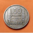 ARGELIA 100 FRANCOS 1950 ALEGORIA y ESCUDO KM.92 MONEDA DE NICKEL MBC Algeria Algerie COLONIA DE FRANCIA