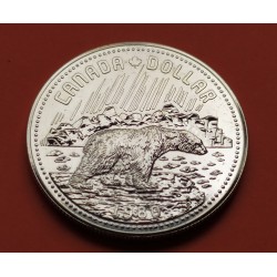 CANADA 1 DOLAR 1980 OSO POLAR KM.128 MONEDA DE PLATA PROOFLIKE $1 Dollar silver Polar Bear
