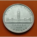 CANADA 1 DOLAR 1939 PARLAMENTO VISITA REAL KM.38 MONEDA DE PLATA MBC++ Royal Visit silver coin