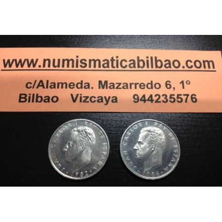 ESPAÑA 2 PESETAS 1982 + ESPAÑA 2 PESETAS 1984 M JUAN CARLOS I SIN CIRCULAR 2 pcs