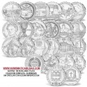 11,67 ONZAS de PLATA PURA x AUSTRIA 100 SCHILLINGS 1974 a 1979 PLATA SC- 24 MONEDAS Osterreich silver