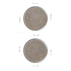 FICHA COOPERATIVA BARCELONA LA ANDRESENSE 2 PESETAS 1929 EBC-