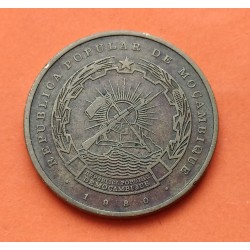 MOZAMBIQUE 1 METICAL 1986 DAMA SENTADA KM.99A MONEDA DE ALUMINIO SC- Mocambique