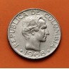 COLOMBIA 50 CENTAVOS 1968 JOSE DE SUCRE y ESCUDO KM.228 MONEDA DE NICKEL EBC/SC República Colombiana