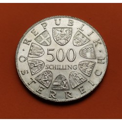 AUSTRIA 500 SCHILLING 1980 CIUDAD MEDIEVAL DE STEYR KM.2947 MONEDA DE PLATA SC- Osterreich silver coin