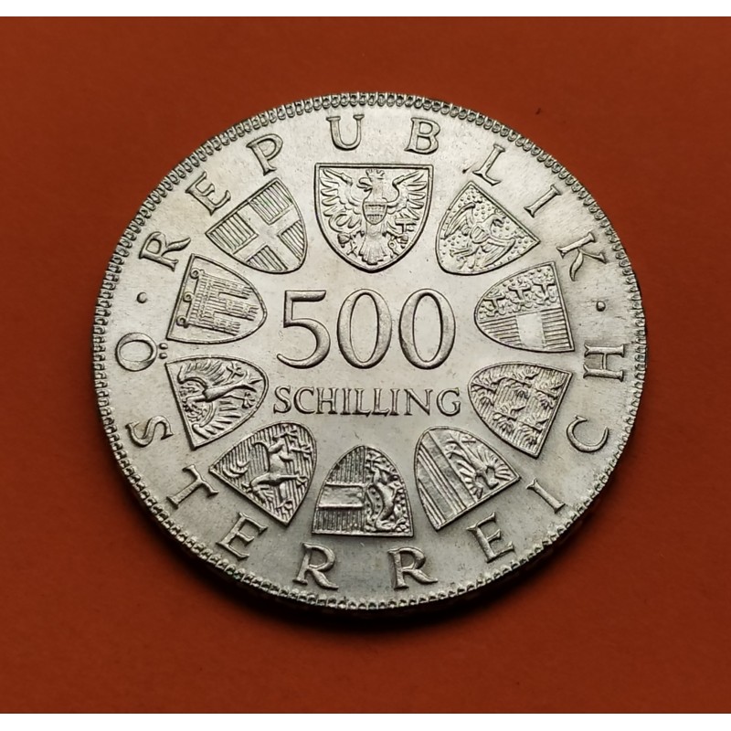 AUSTRIA 500 SCHILLING 1980 CIUDAD MEDIEVAL DE STEYR KM.2947 MONEDA DE PLATA SC- Osterreich silver coin