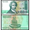 EPOCA DE HIPERINFLACIÓN x CROACIA 100000 DINARA 1993 RUDER BOSKOVIC Pick 27 BILLETE SC Croatia UNC BANKNOTE