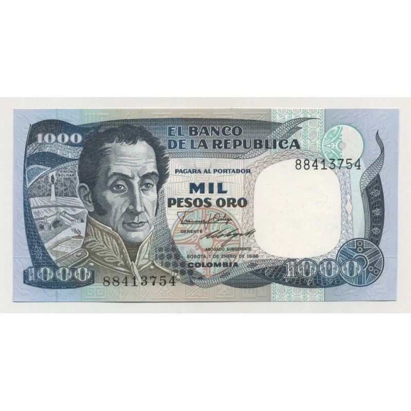 COLOMBIA 1000 PESOS 1994 SIMON BOLIVAR  HEROES DEL PÀNTANO Pick 438 BILLETE SC UNC BANKNOTE