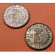 2 monedas x ESPAÑA Rey ALFONSO XIII 2 CENTIMOS 1904 * 04 SMV + 2 CENTIMOS 1905 * 05 SMV KM.722 COBRE SC-Spain