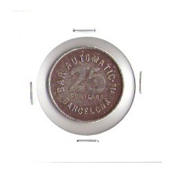 @OFERTA@ FICHA DE COOPERATIVA BARCELONA 25 CENTIMOS BAR AUTOMATIC SA MONEDA DE NICKEL