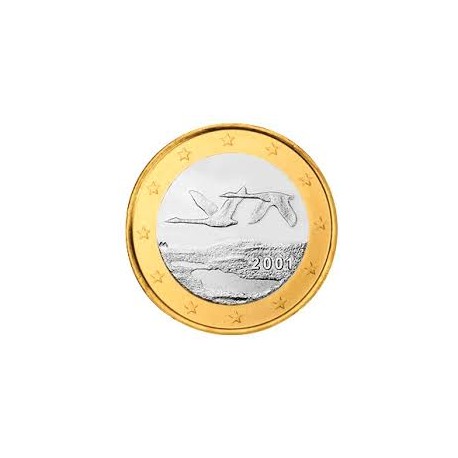 FINLANDIA 1 EURO 2001 PAJAROS EN VUELO MONEDA BIMETALICA SC Finnland 1 Euro coin