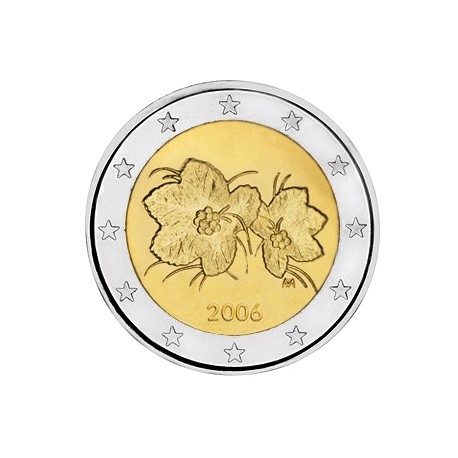 FINLANDIA 2 EUROS 2006 FLORES MONEDA BIMETALICA SC Finnland 2€ coin