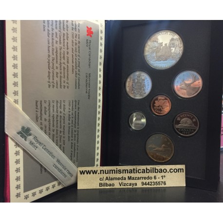 CANADA 1989 PRESTIGE PLATA 1 DOLAR FLEUVE MACKENZIE RIVER SILVER DOLLAR