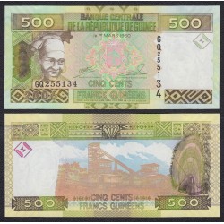 . GUINEA República 500 FRANCOS 2015 Pick New SC GUINEE Francs