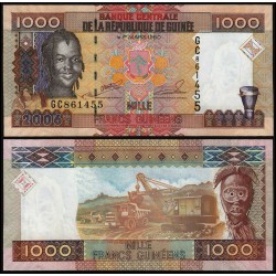 GUINEA 1000 FRANCOS 2006 NIÑA, EXCAVADORA y CAMION Pick 40 BILLETE SC Guinee UNC BANKNOTE