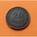 ANGOLA 20 CENTAVOS 1962 ESCUDO y VALOR KM.74 MBC República Portuguesa silver coin