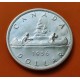 .CANADA 1 DOLAR 1947 POINTED "7" INDIOS PLATA SILVER EBC+