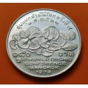 @RARA@ THAILANDIA 150 BAHT 1978 Rey RAMA IX 9ª CONFERENCIA SOBRE ORQUIDEAS KM.123 MONEDA DE PLATA @LUJO@ silver