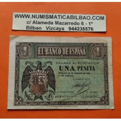 ESPAÑA 1 PESETA 1938 FEBRERO 28 BURGOS AGUILA Serie E003 SC